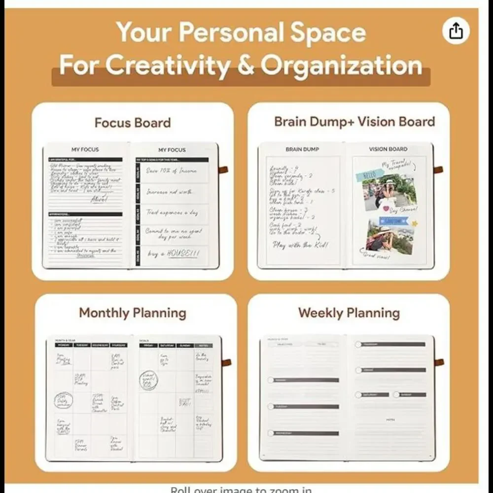 UNDATED Weekly Planner with Planner Stickers - A5 (5.8”x8.3